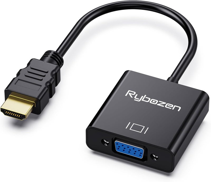 DigitConvert HDMI to VGA Adapter, Gold-Plated HDMI to VGA Converter (Male to Female), HDMI Adapter Compatible for Computer, Laptop, PC, Monitor, Projector, HDTV, Chromebook, Raspberry Pi, Xbox and More - Image 1